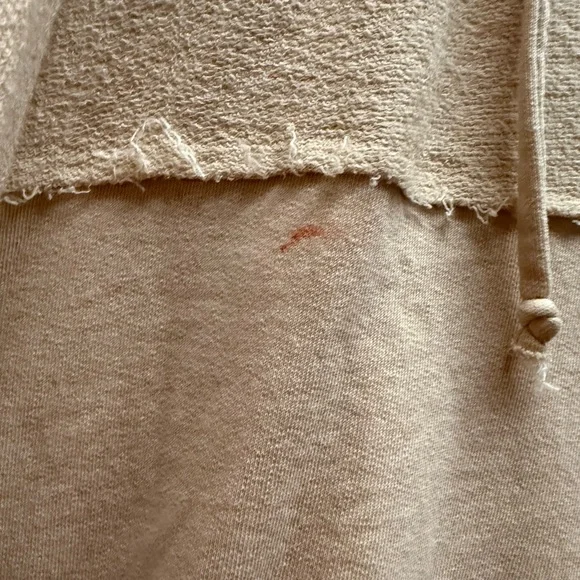 easel Beige Raw-Edge Hoodie - Picture 2 of 2